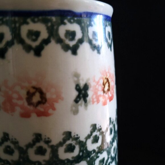 Ceramika Artystyczna Polish Pottery Beer Mug, Rose Pattern - Picture 8 of 8
